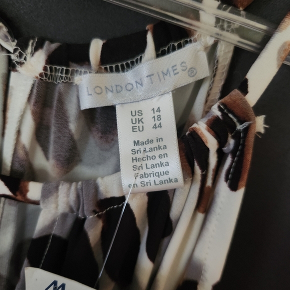 NWT London Times Maxi Dress Wood Stamp Batik Halter-Neck womens size 14 - Picture 9 of 15